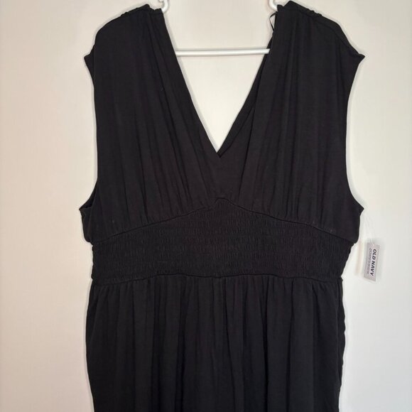 OLD NAVY NEW Sleeveless Romper Women Petite XXL Black Stretch Soft Cinched Waist - Picture 4 of 7